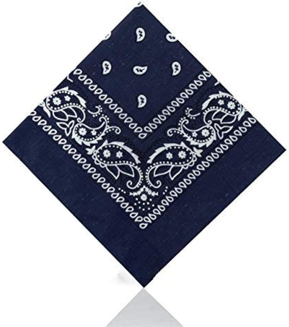 [UK SELLER] Men's/Women's Bandana Head Scarf Neck Scarves Paisley 100% COTTON (navy blue) | Amazon (UK)