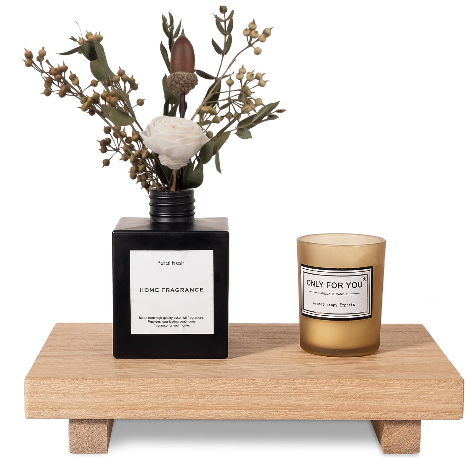 Small Wood Tray Pedestal Stand Farmhouse Bathroom Decor Decorative Wooden Riser Kitchen Soap Dish... | Amazon (US)