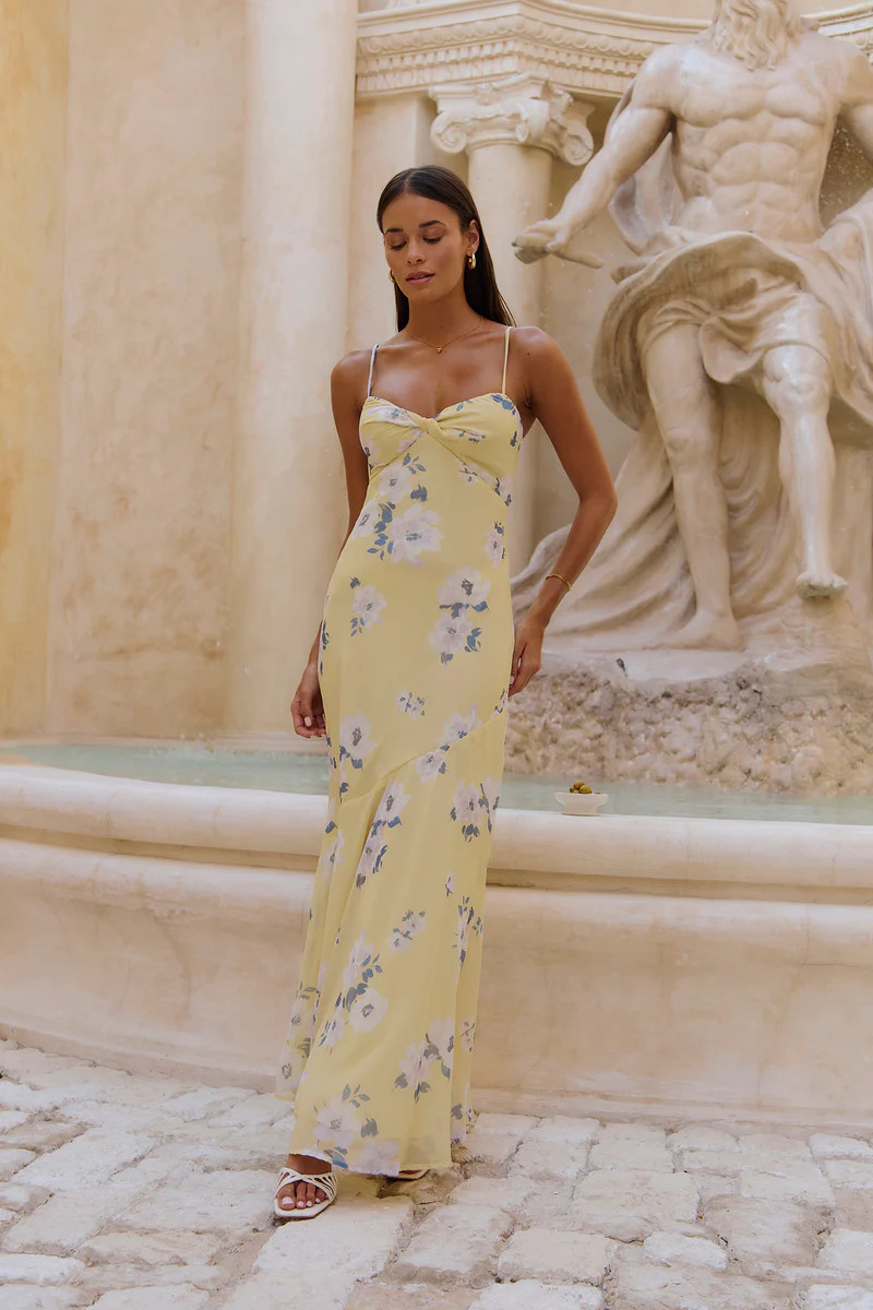 Sundown Escapades Maxi Dress Yellow | Fortunate One