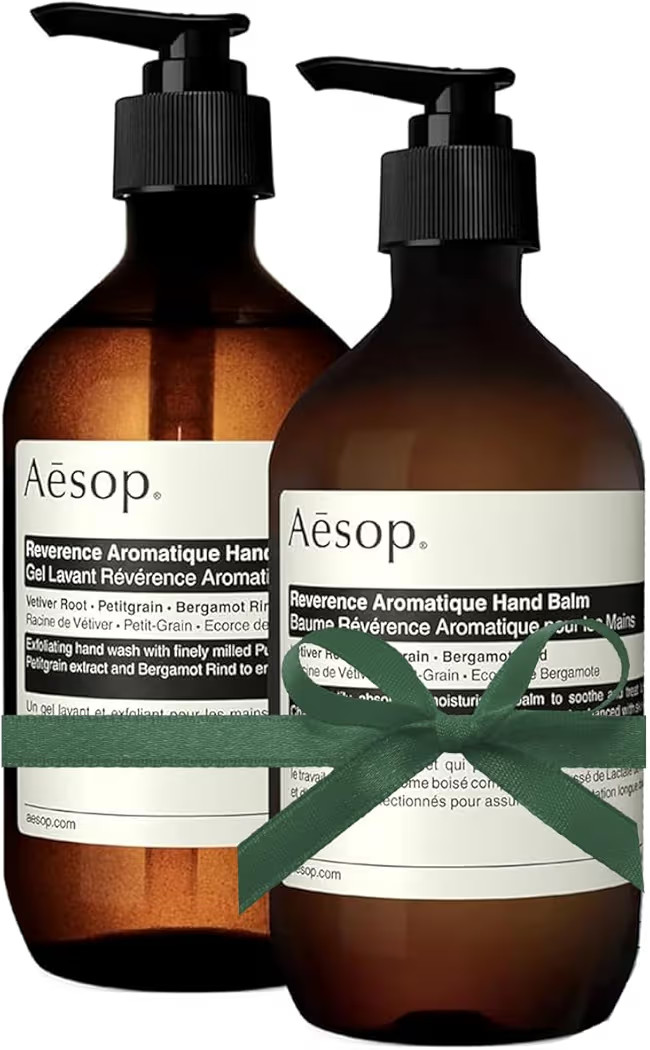 Aesop Reverence Hand Wash & Balm Set | Woody, Earthy, Smoky Duo that Exfoliates & Hydrates Hands Soft, Purified Hands | 16.9 oz / 500 mL | Amazon (US)