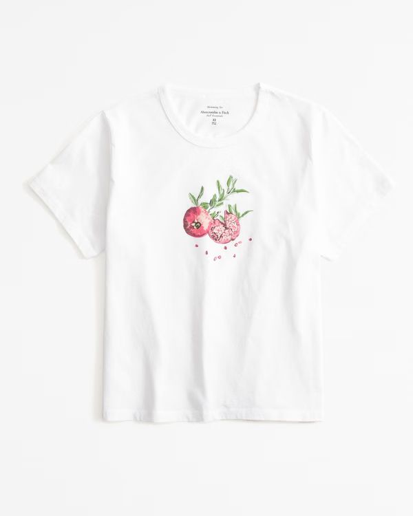 Short-Sleeve Pomegranate Graphic Skimming Tee | Abercrombie & Fitch (US)