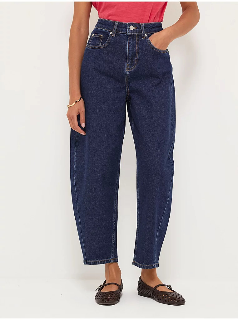 Dark Wash Barrel Leg Jeans | George