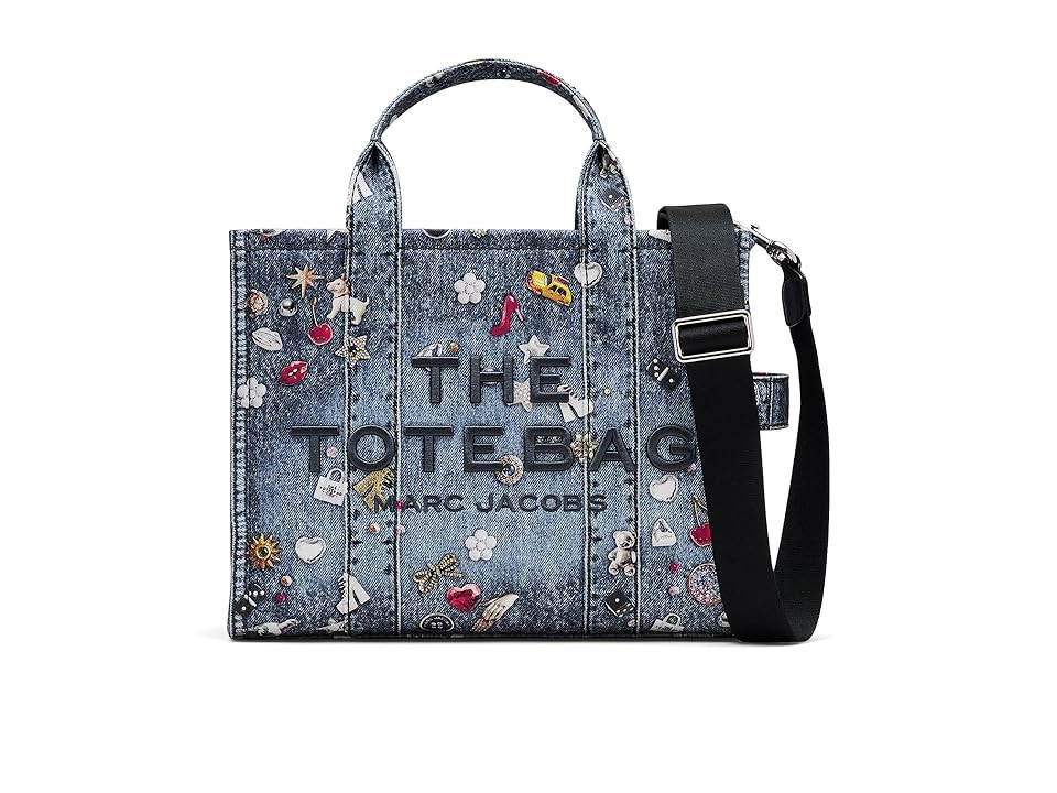 Marc Jacobs The Trompe L'oeil Trinket Canvas Medium Tote Bag Cross Body Women's Handbags Medium Wash | Zappos
