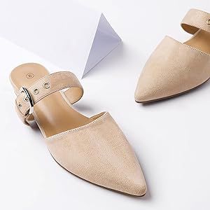 Rekayla Mules for Women Adjustable Strap Pointed Toe Backless Loafer Shoes… | Amazon (US)