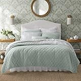 Laura Ashley- Twin Quilt Set, Solid Velvet Reversible Bedding Set, All Season Home Décor with Bonus  | Amazon (US)