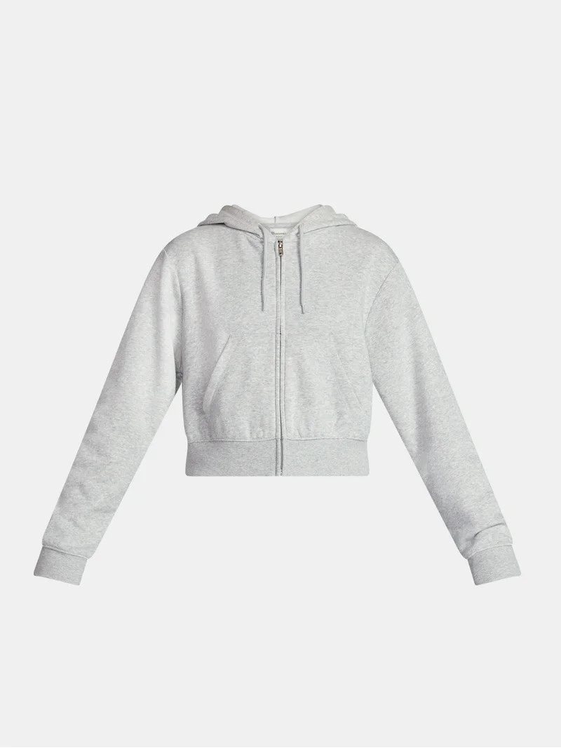 No Boundaries Cropped Fleece Zip Hoodie, Women’s | Walmart (US)