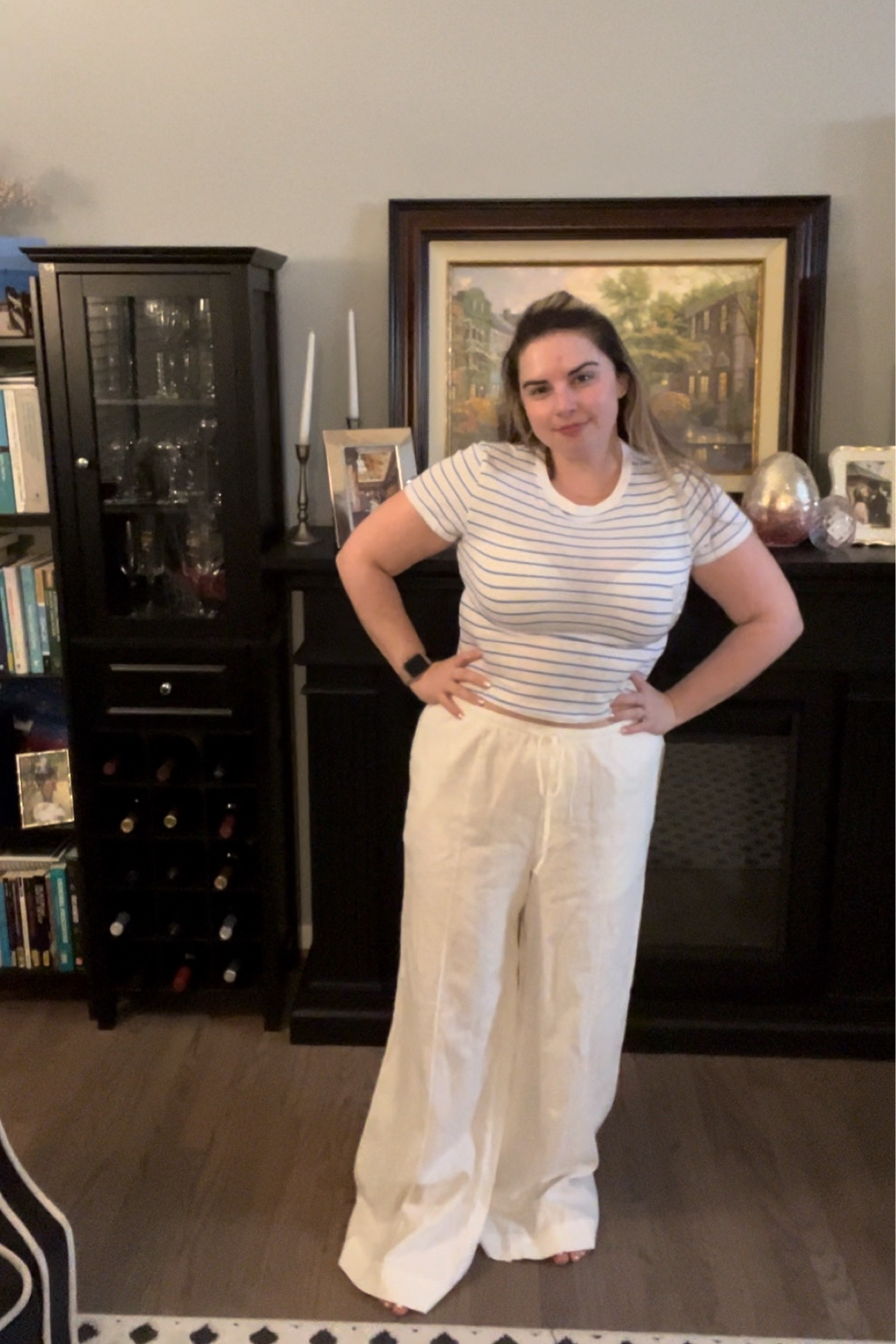 Summer Outfit 

Linen pants, slim tee, stripe tee, classic style, summer style, midsize outfit 

Pants - large 
Top - medium 

#LTKSeasonal #LTKmidsize #LTKstyletip