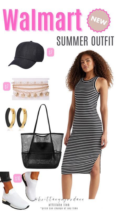 Summer fit check! 

Walmart fashion. Size 6 fashion. Walmart look. Summer outfit. Striped dress. Black tote. Gold bracelet 

#LTKStyleTip #LTKFindsUnder50