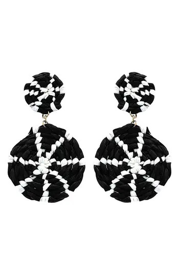 Panacea Raffia Circle Drop Earrings in Black at Nordstrom Rack | Nordstrom Rack