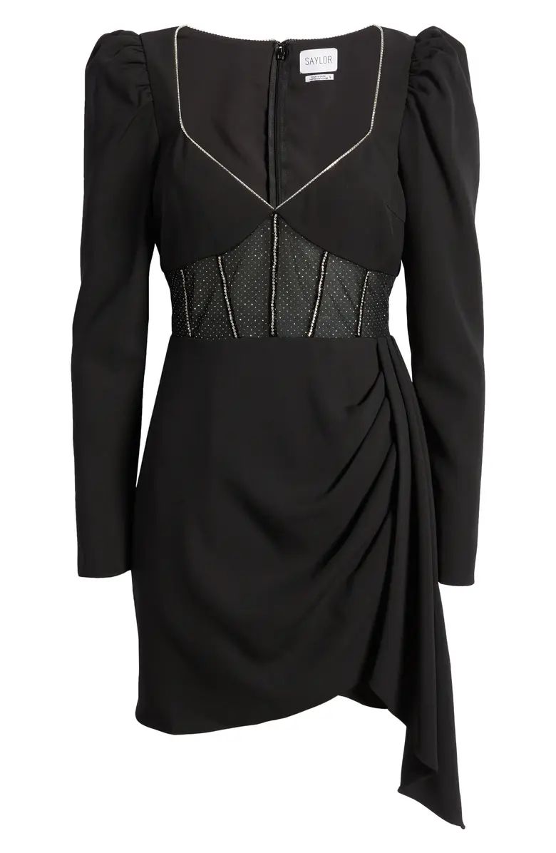 Saylor Letitcia Embellished Corset Long Sleeve Minidress | Nordstrom | Nordstrom