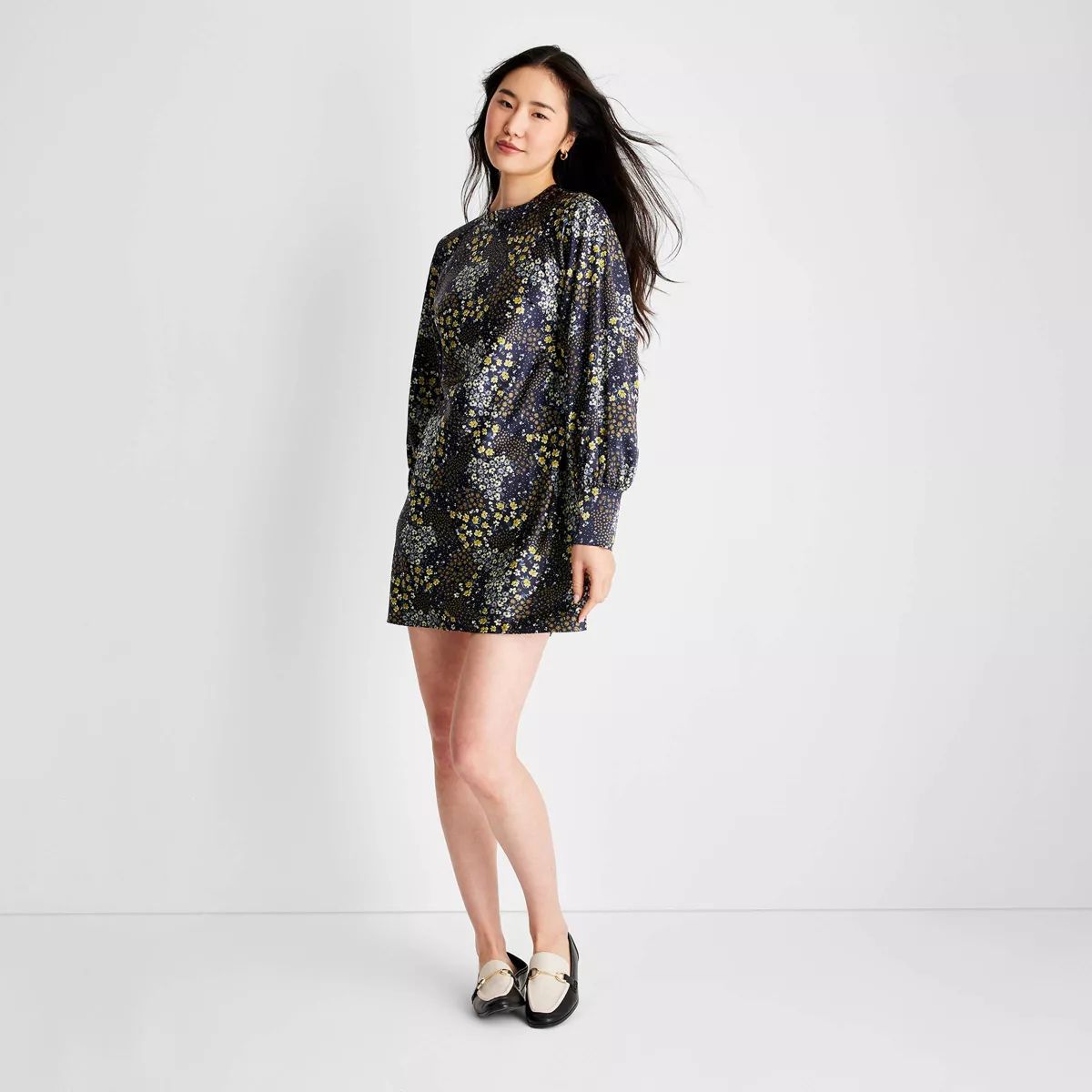 Women's Long Sleeve Satin Mini Dress - Future Collective™ with Reese Blutstein | Target