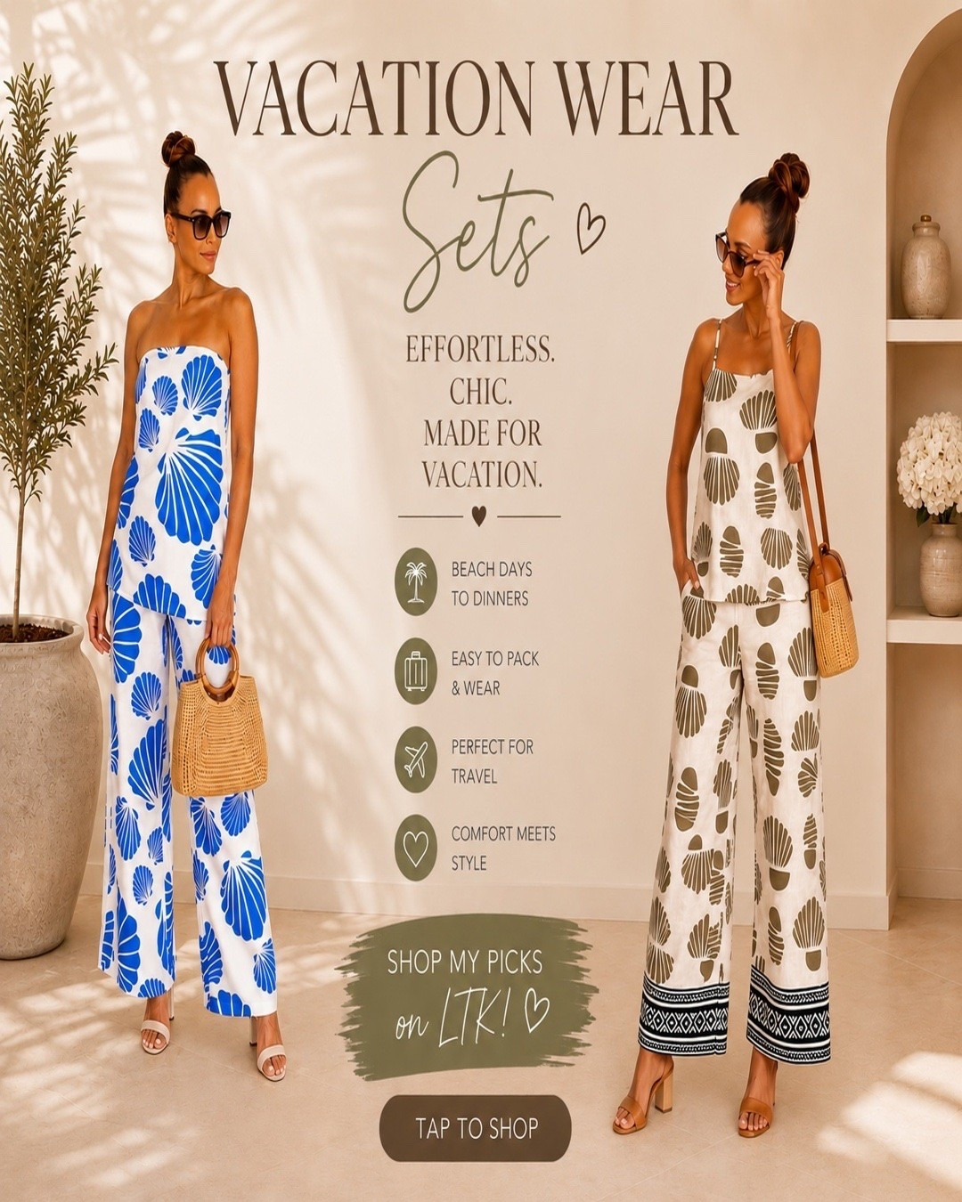 Vacation-ready sets that make getting dressed effortless. ✨ Lightweight, comfortable, and chic enough for everything from beach strolls to sunset dinners. These matching sets are my go-to for easy summer style. 🌴☀️

#LTKStyle #VacationOutfits #MatchingSets #SummerFashion #ResortWear #TravelStyle #LTKTravel #VacationLooks #BeachVacation #SummerWardrobe

#LTKootd #LTKSeasonal