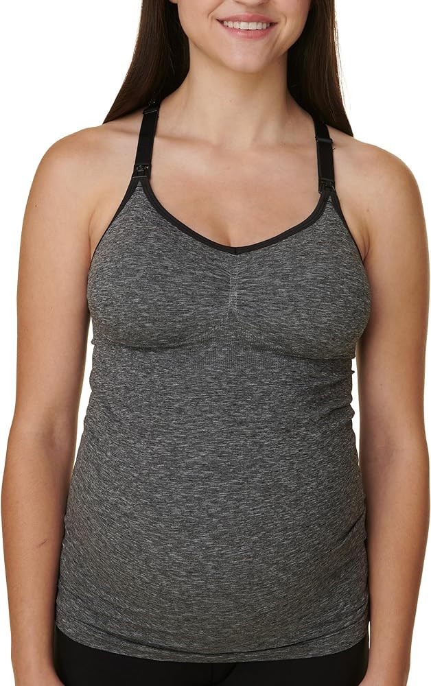 Basics by Bravado Women's Seamless Maternity Nursing Tank Top Cami for Breastfeeding with Adjusta... | Amazon (US)