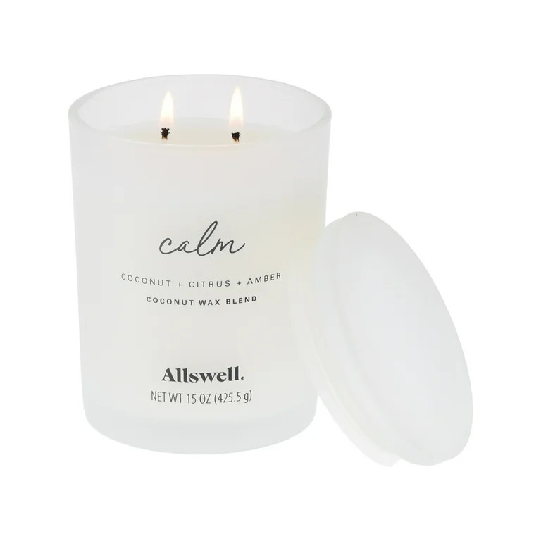 Allswell Calm (Coconut + Citrus + Amber) Scented 2-Wick 15oz Spa Jar Candle | Walmart (US)