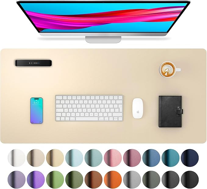 Aothia Leather Desk Pad Protector, Office Desk Mat, Large Mouse Pad, Non-Slip PU Leather Desk Blo... | Amazon (US)