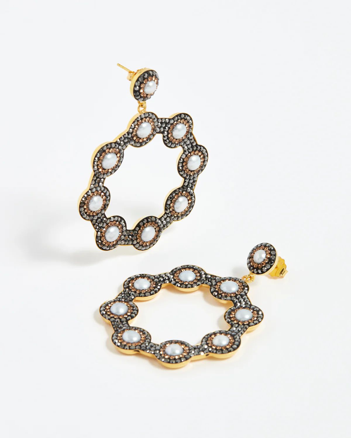Baroque Pearl Hoop Earrings | Soru Jewellery