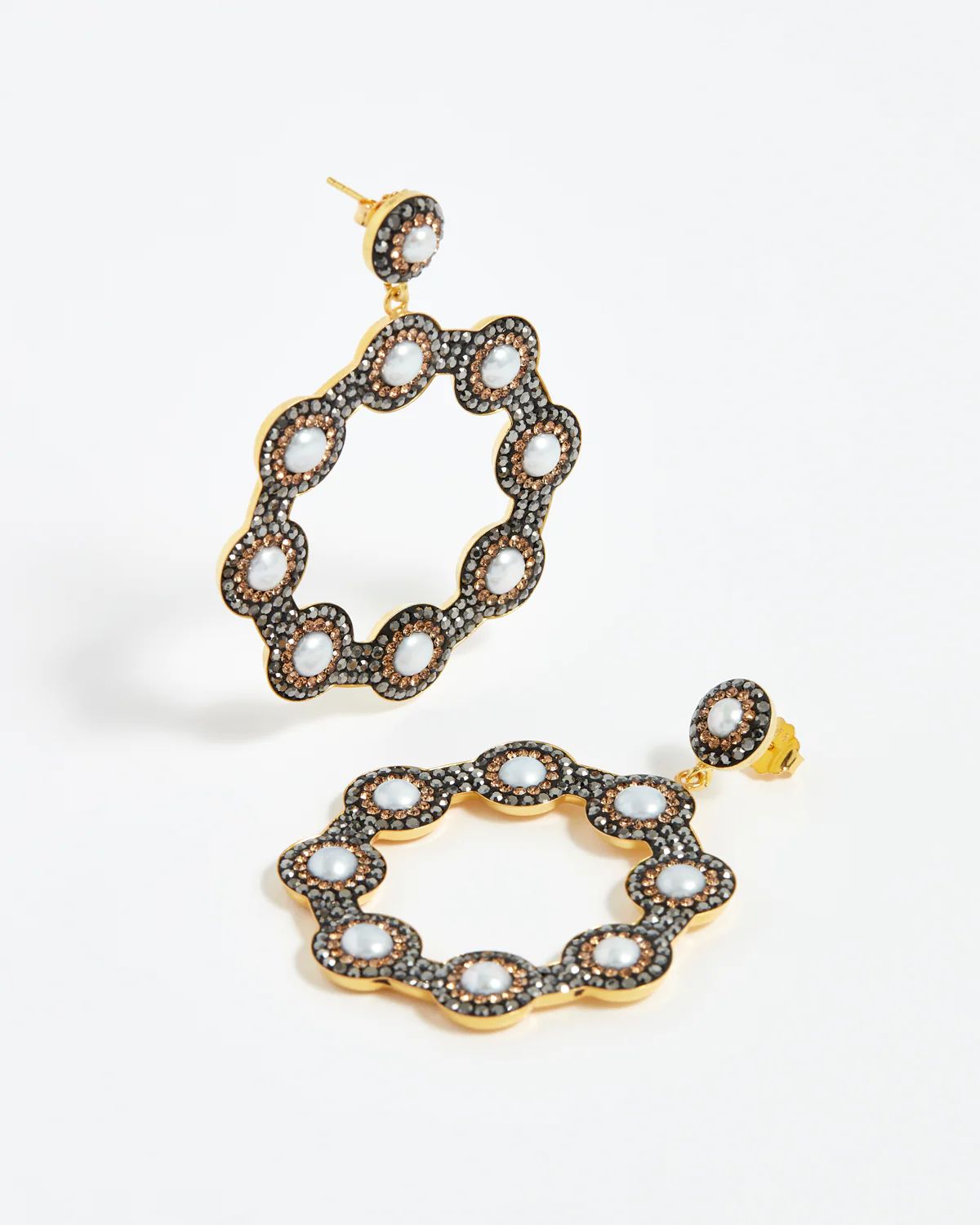Baroque Pearl Hoop Earrings | Soru Jewellery