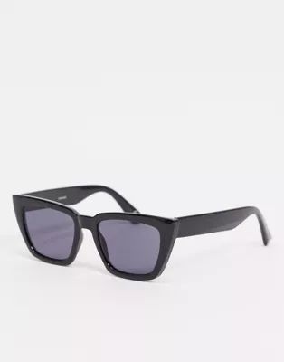 ASOS DESIGN oversized cat eye sunglasses in black with smoke lens | ASOS (Global)