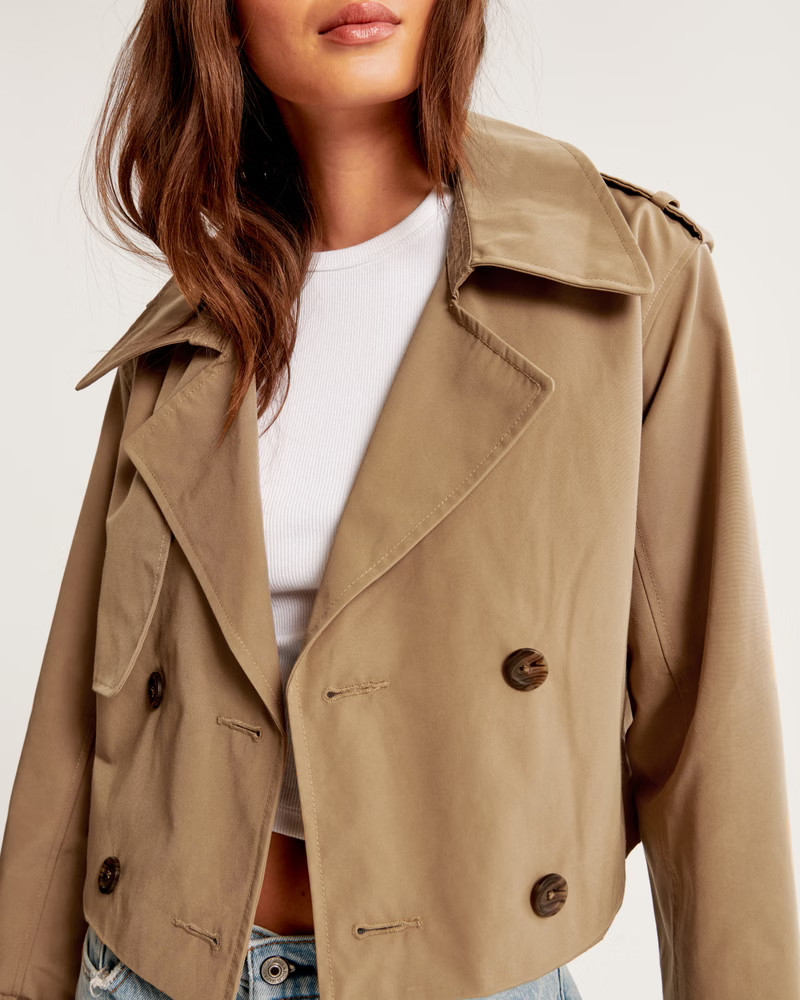Women's Short Trench Coat | Women's Coats & Jackets | Abercrombie.com | Abercrombie & Fitch (US)