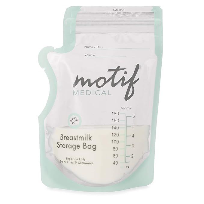 Motif Medical, Milk Storage Bags, 6 oz Milk Freezer Bag with Easy Pour Spout, BPA Free, Write-On ... | Amazon (US)