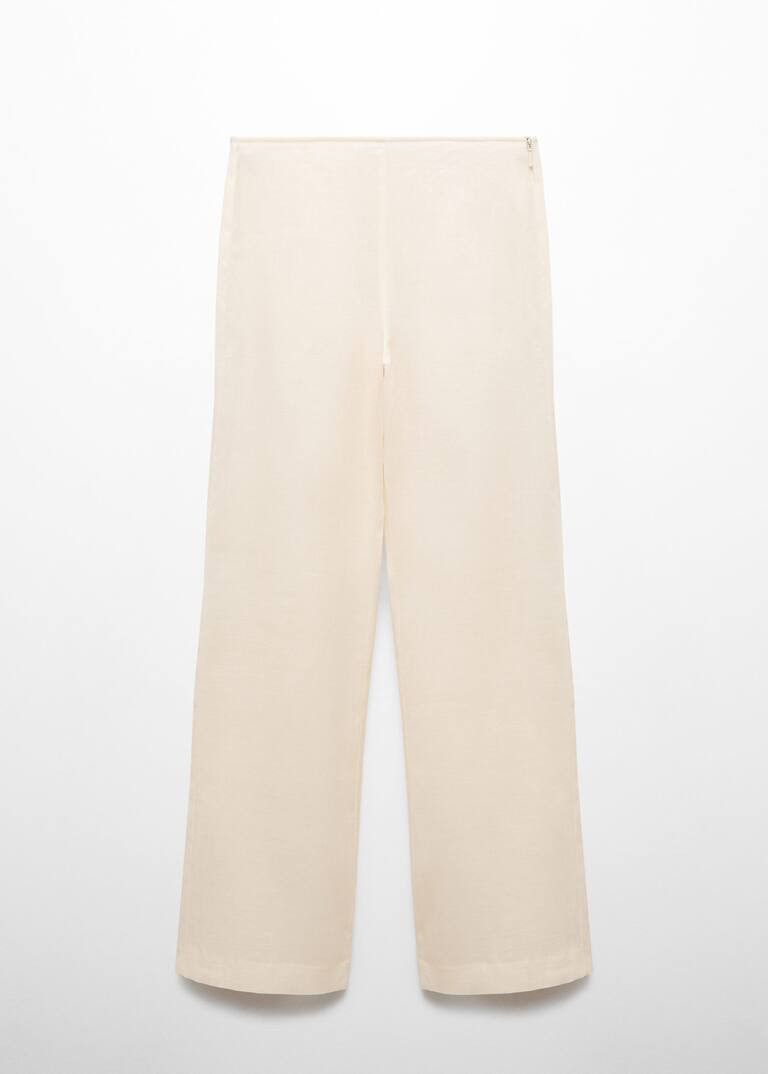 100% ramie straight trousers -  Women | Mango United Kingdom | MANGO (UK)