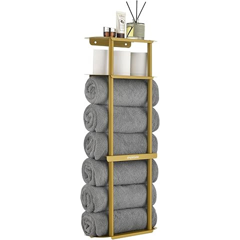 Towel Racks for Bathroom with Shower Caddy with Metal Shelf, 36.4 Inch Bathroom Towel Storage Wal... | Amazon (US)