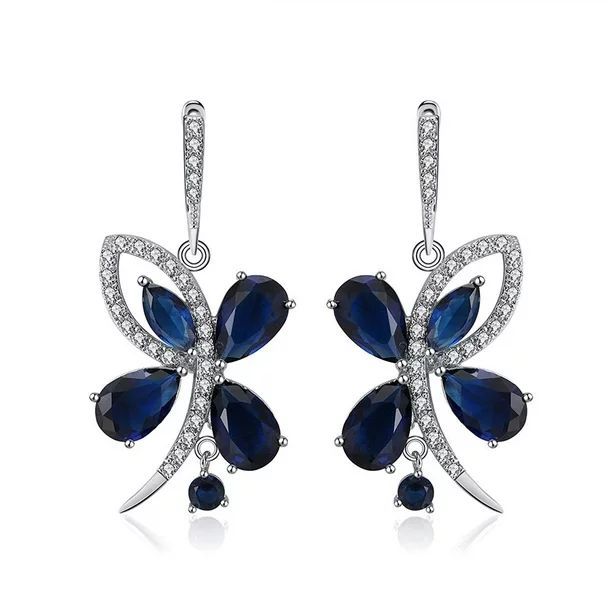 Butterfly Flower Blue Cubic Zriconia Dangle Earrings Women Ginger Lyne - Walmart.com | Walmart (US)