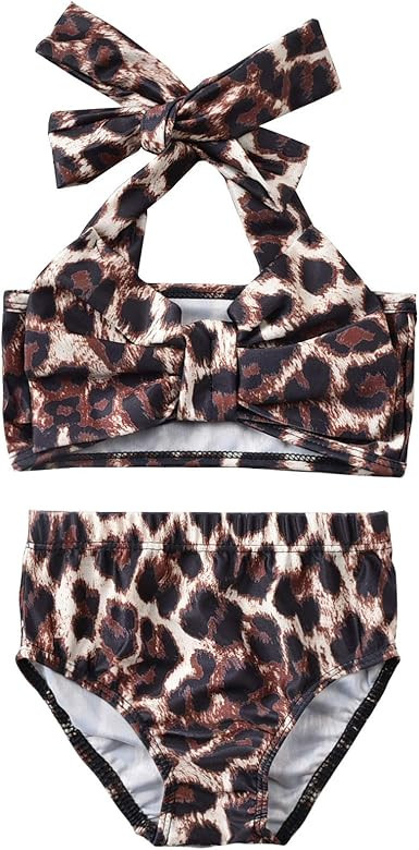 Aalizzwell Baby Girl Bathing Suit, Toddler Girls Two Piece Swimsuit Halter Top Bikini Bottoms Swi... | Amazon (US)