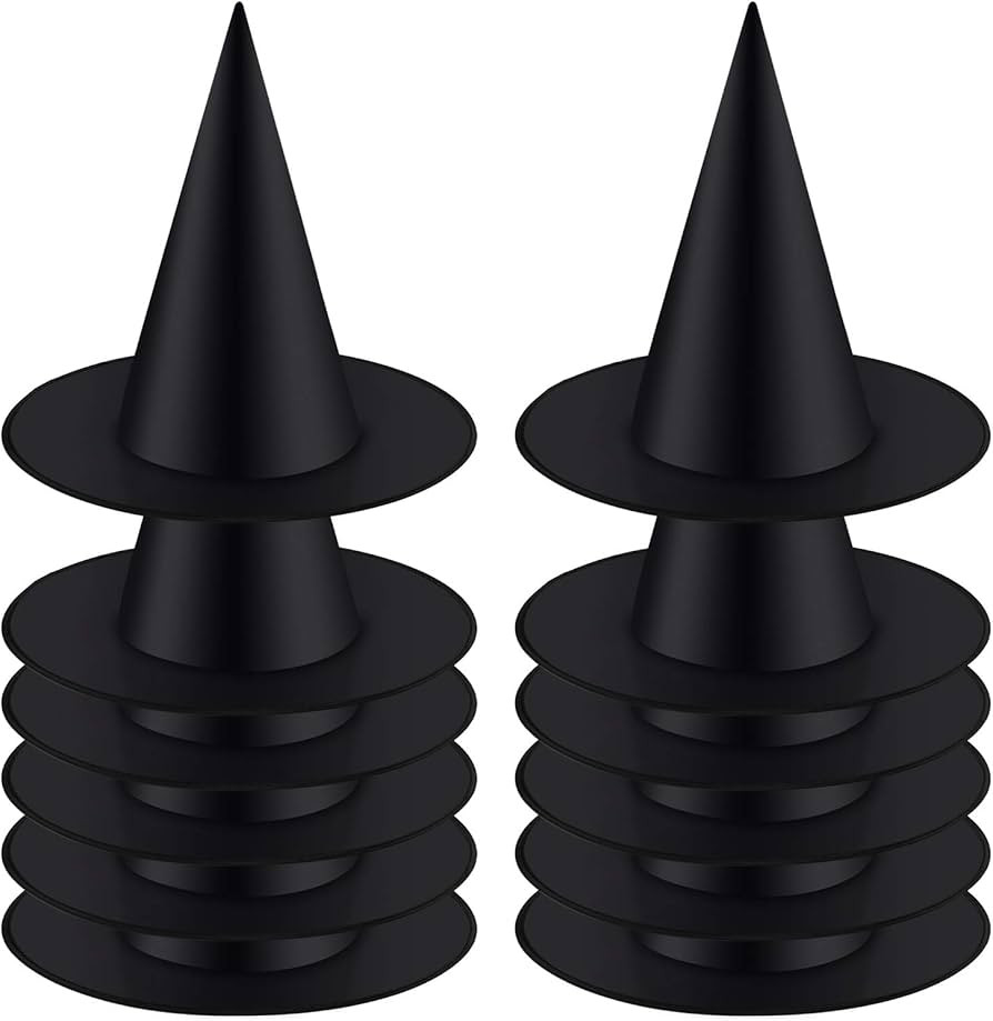 Aneco Costume Headwear 12 Pcs Halloween Witch Hats, Black, One Size, Costume Accessory Caps, Floa... | Amazon (US)