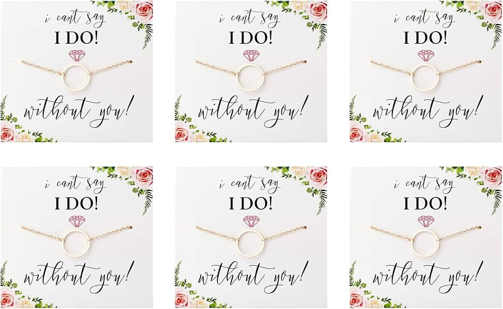 Pop Fizz Designs I Can't Say I Do Without You | Bridesmaid Proposal Gift | Rose Gold Plated, 6 Pa... | Amazon (US)