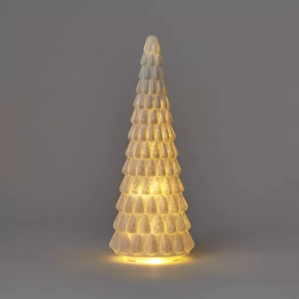 15" Lit Glass Christmas Tree Decorative Figurine - Wondershop™ | Target