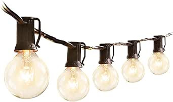 Outdoor String Lights 75Ft G40 UL Listed 80 Edison Bulbs (5 Spare) Globe String Lights Waterproof... | Amazon (US)