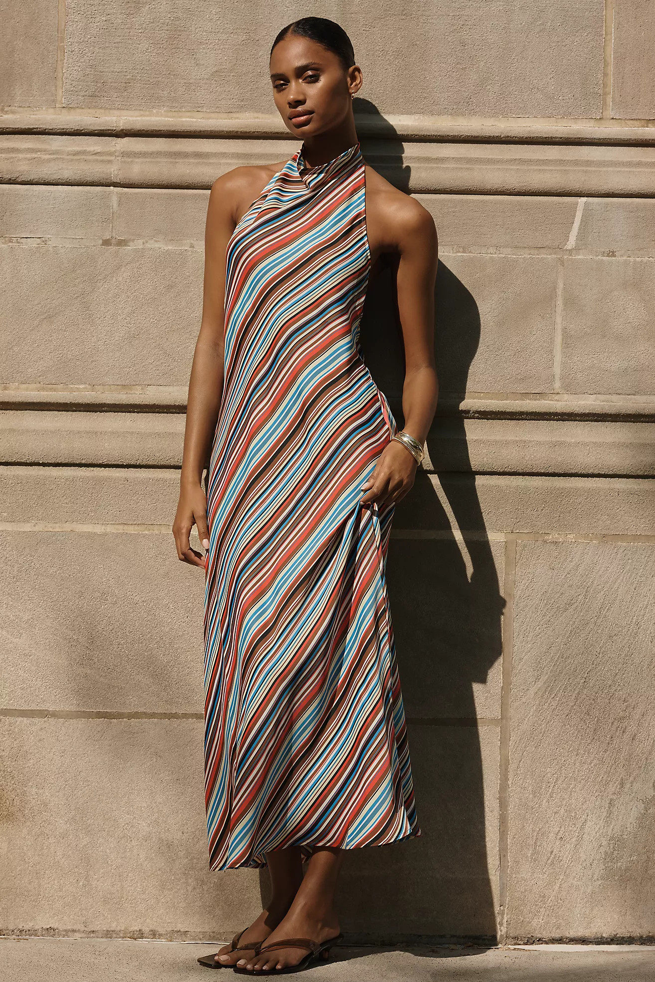 Jamie Halter Open Back Midi Dress by Maeve | Anthropologie (US)