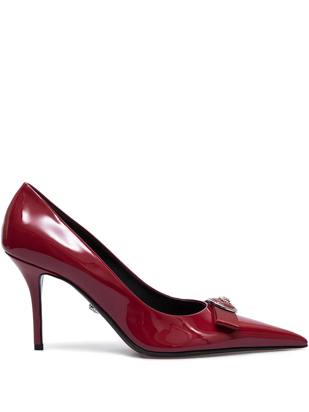 Versace 90mm bow-embellished pointed-toe Pumps | Red | FARFETCH | Farfetch Global