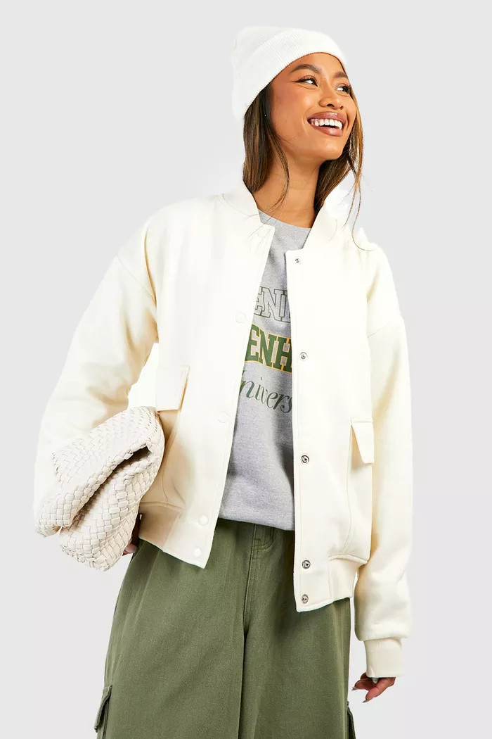 Pocket Detail Bomber Jacket | Boohoo.com (UK & IE)
