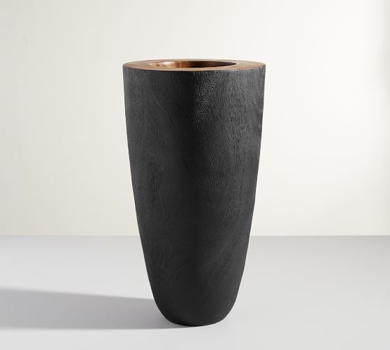 Burned Wood Black Vase | Pottery Barn (US)