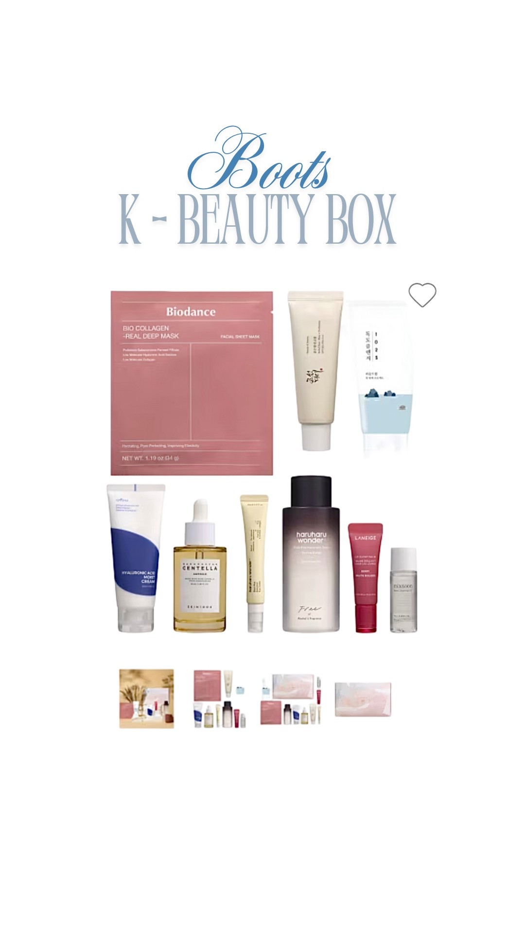 This boots k beauty edit is such good value for money! There are so many full size products perfect for top ups or if you’re wanting to try something new #kbeauty #koreanskincare #skincare #boots #bootsbeauty #eidgifts #spf #beauty 

#LTKspring #LTKbeauty #LTKgiftguide