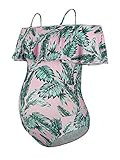 Zando Womens Maternity Bikini Swimsuit One Piece Maternity Swimwear Off Shoulder Pregnancy Beachwear | Amazon (US)