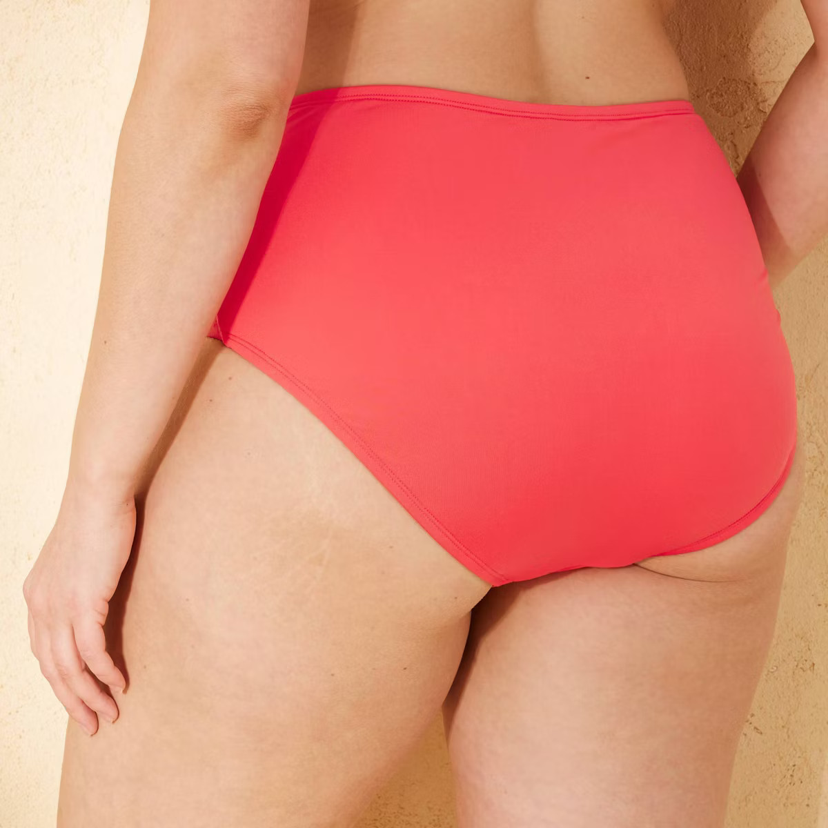 Women's Shirred High Waist Full Coverage Bikini Bottom - Shade & Shore™ Red | Target
