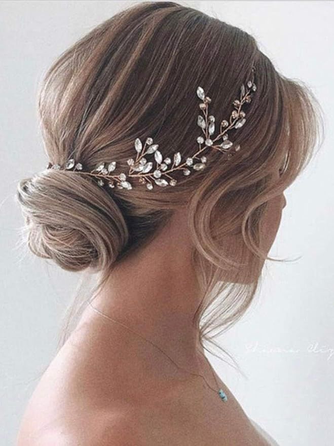 Jakawin Bride Wedding Crystal Hair Vine Silver Rhinestone Hair Piece Bridal Hair Accessories for ... | Amazon (US)