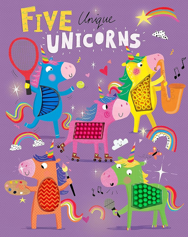 Five Unique Unicorns - Silicone Touch and Feel Board Book - Counting | Amazon (US)