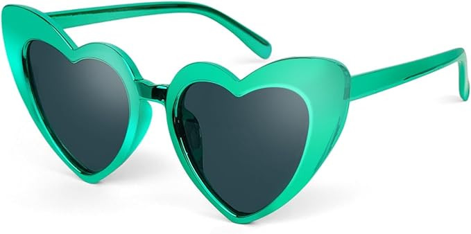 Love Heart Shaped Sunglasses for Women,Vintage Cat Eye Mod Style Retro Glasses | Amazon (US)