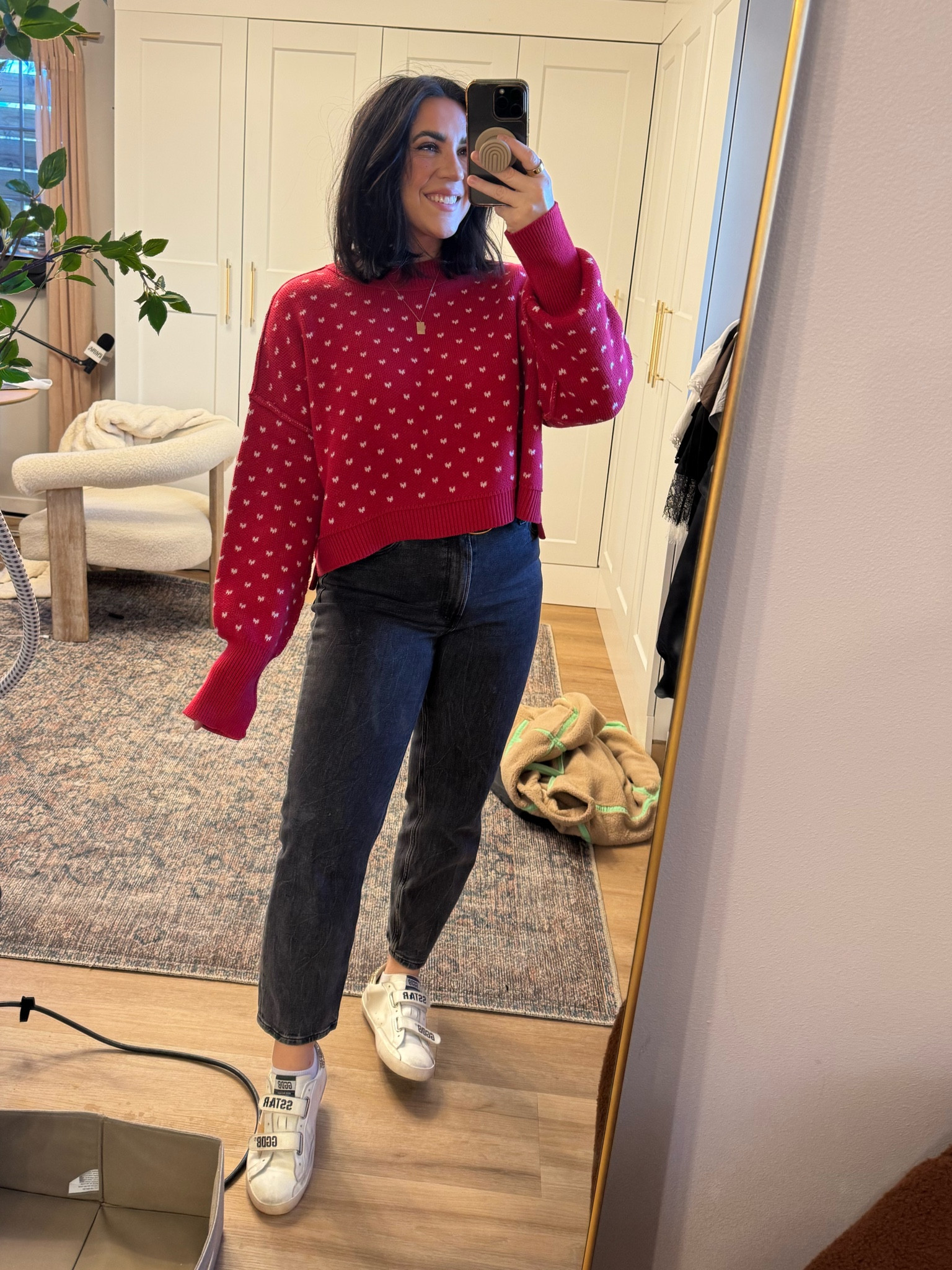 Casual Disney on ice mom outfit! Sweater  M, jeans 30R.  Shoes ain’t the real deal.

#LTKSeasonal #LTKMidsize #LTKSaleAlert