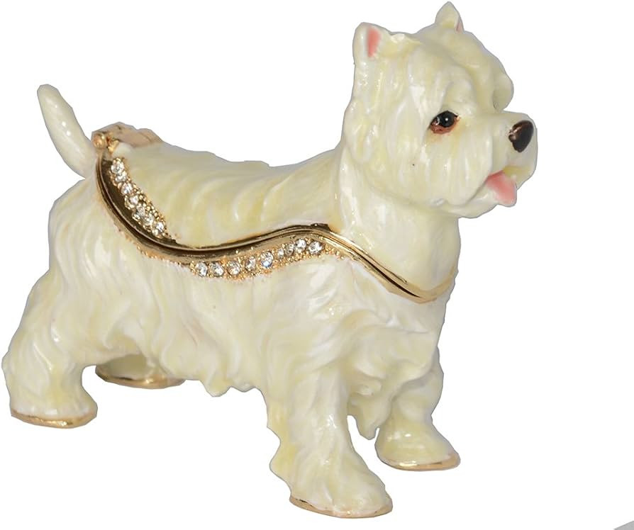 Westie Dog Trinket Box Jeweled Jewelry Keepsake Box Dog Miniature Sculpture | Amazon (US)