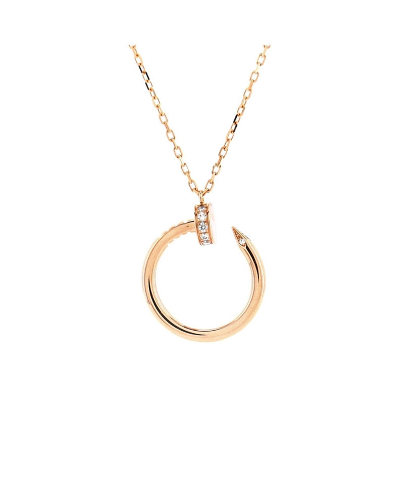 Pre-Owned Cartier Juste un Clou Pendant Necklace 18K Rose Gold with Diamonds, 15.25 - 16 | Bloomingdale's (US)