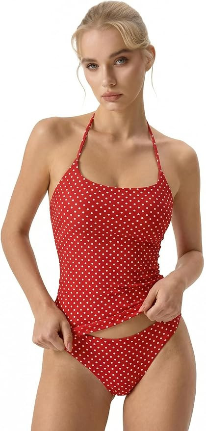 QINSEN Self Tie Halter Neck Basic Shirts for Womens Double Lined Slimming Fit Going Out Sleeveles... | Amazon (US)