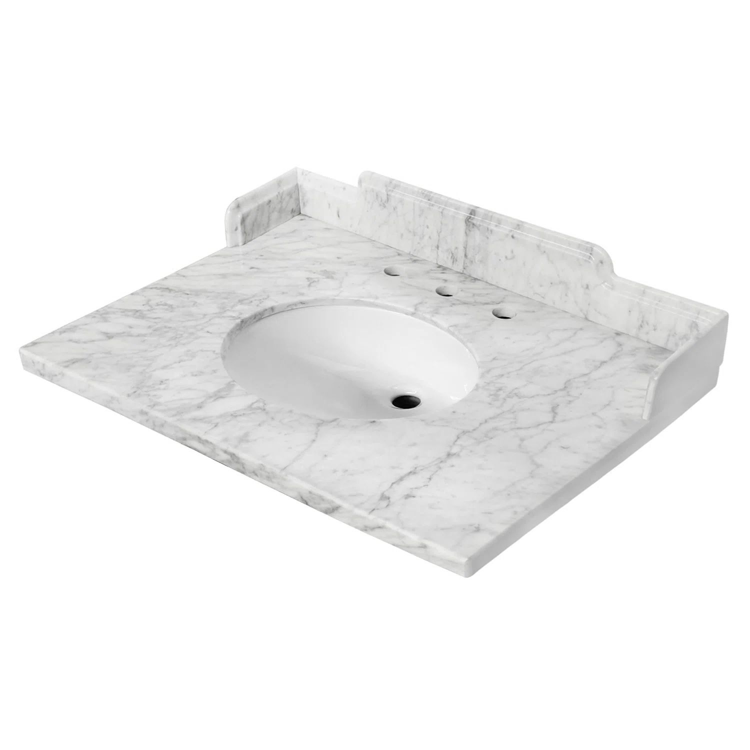 Kingston Brass Fauceture Pemberton 30" X 22" Carrara Marble Vanity Top With Oval Sink, Carrara Wh... | Wayfair North America