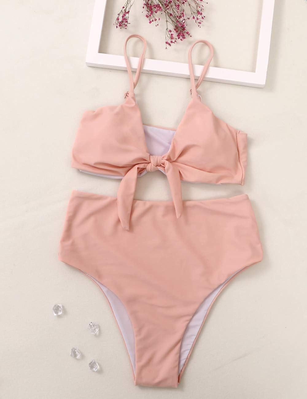 Honlyps Bikini Swimwear Womens High Waisted Two Piece Swimsuit Tie Knot High Cut Bathing Suit for... | Amazon (US)