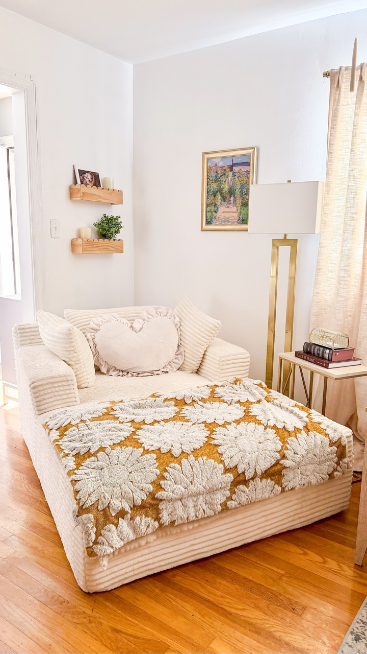 Loving this spot even more now, I added some shelving a side table, lamp and art in this section to make it even more cozy 💕

These beautiful scalloped shelves fit perfectly in this space!



#LTKHome #LTKFindsUnder50 #LTKGiftGuide