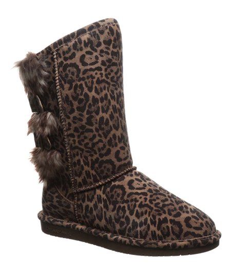 Brown & Black Leopard Boshie Suede Boot - Women | Zulily